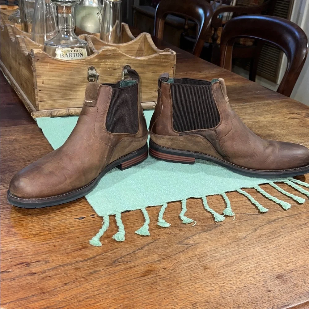 Stacy Adams Oscar Buckle Chelsea Leather and Suede Boots